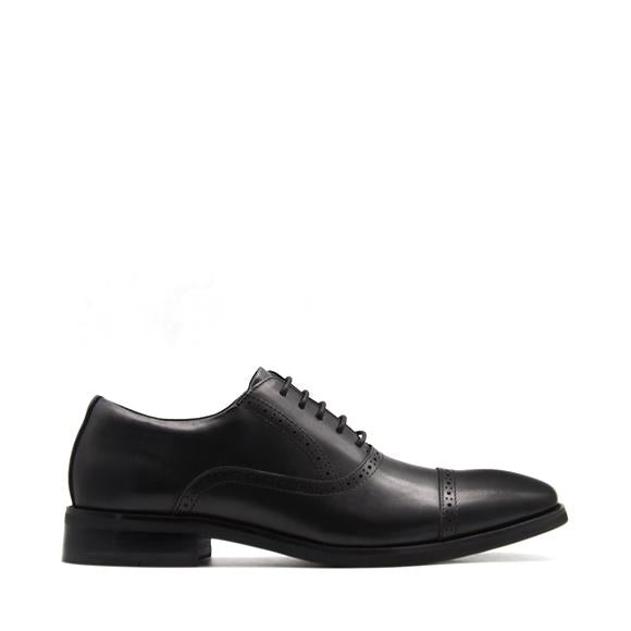 Thomas Toe Cap Men's Shoes - Black Leather