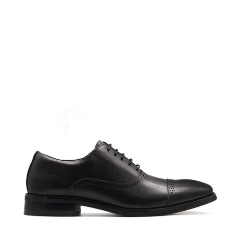 Thomas Toe Cap Men's Shoes - Black Leather