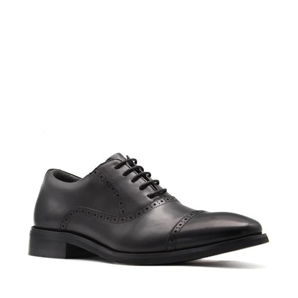 Thomas Toe Cap Men's Shoes - Black Leather