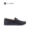 Yves Leather Bit Men's Shoes - Black Tumbled Nubuck