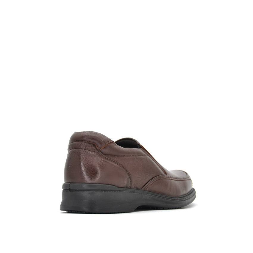 Vespa Slip On At Men's Shoes - Chestnut Brown Leather