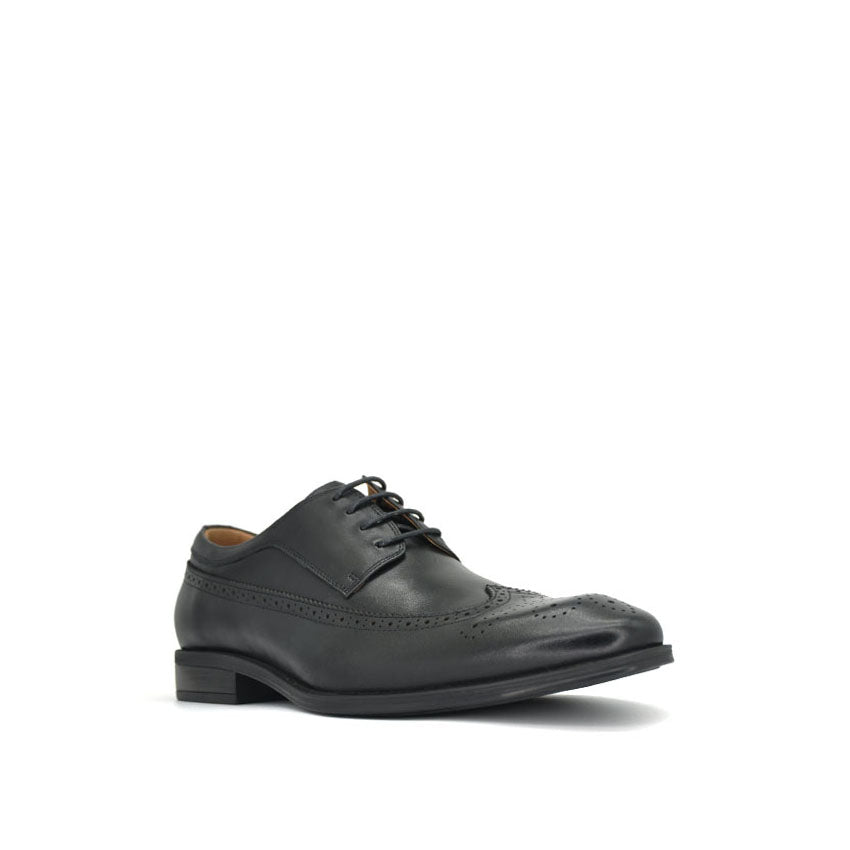 Zayden Wingtip Men's Shoes - Black Leather