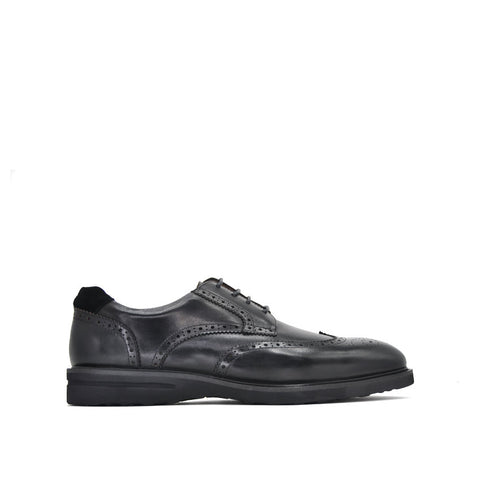 Azrael Wingtip Men's Shoes - Black Leather