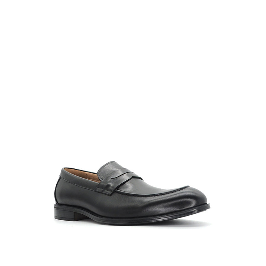 Aiden Penny Men's Shoes - Black Leather