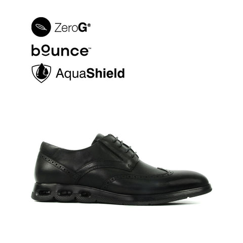 Edric Wingtip Men's Shoes - Black Leather WP
