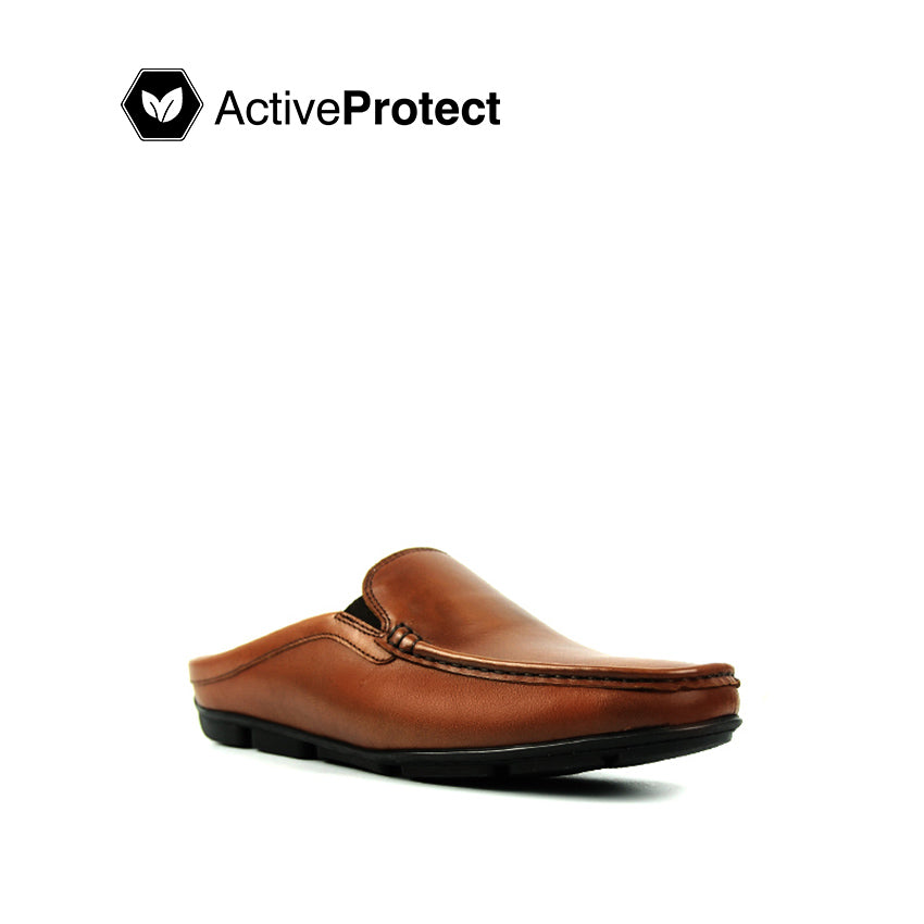 Earl Mule Venetian Men's Shoes - Deep Tan Leather