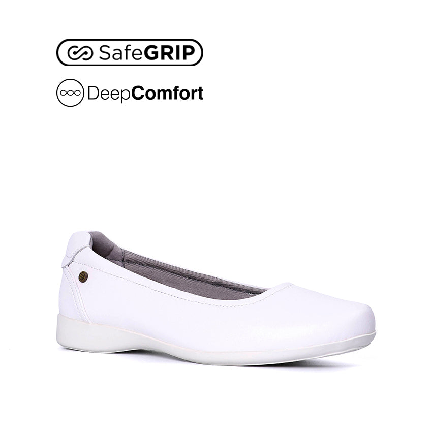 Aria Slip On Women's Sandals - White Leather
