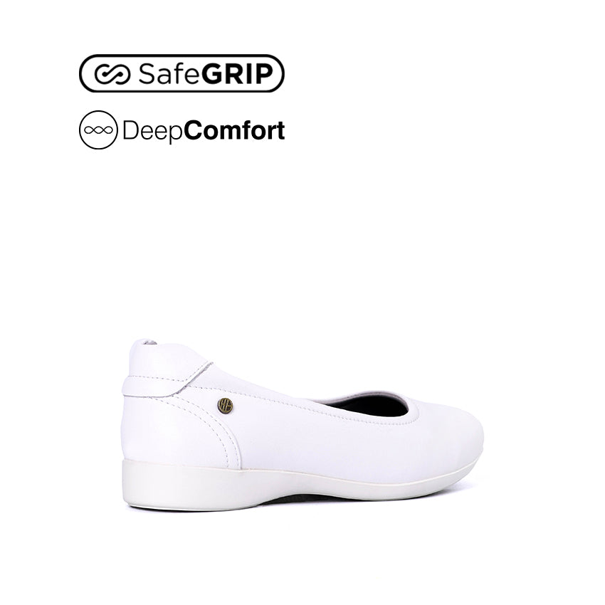 Aria Slip On Women's Sandals - White Leather