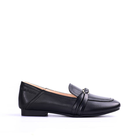 Essence Bit Loafer Women's Shoes - Black Leather