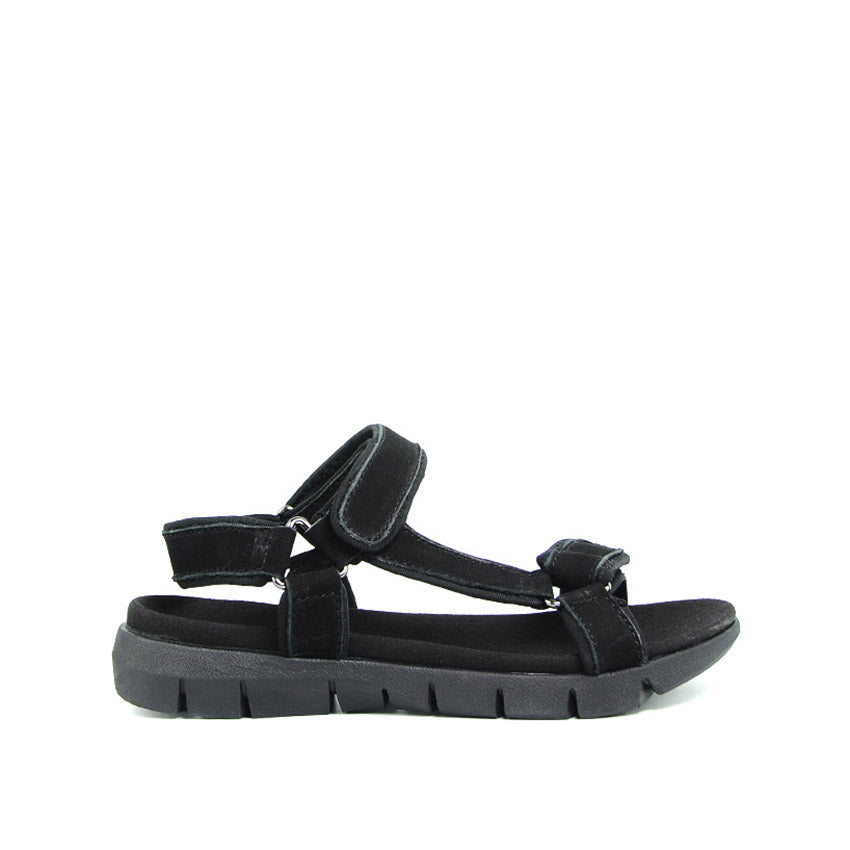 Prudence Trail Women's Sandals - Black Leather