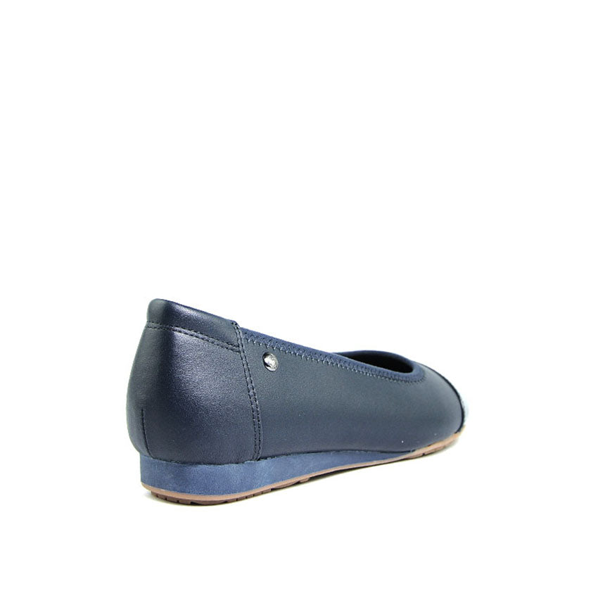 Ebony Toe Cap Women's Shoes - Midnight Blue Leather