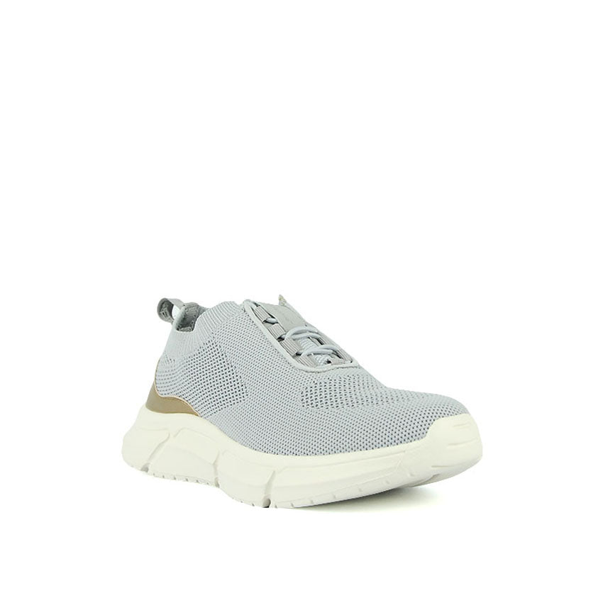 Daze Women's Shoes - Grey Knitted Gold Leather