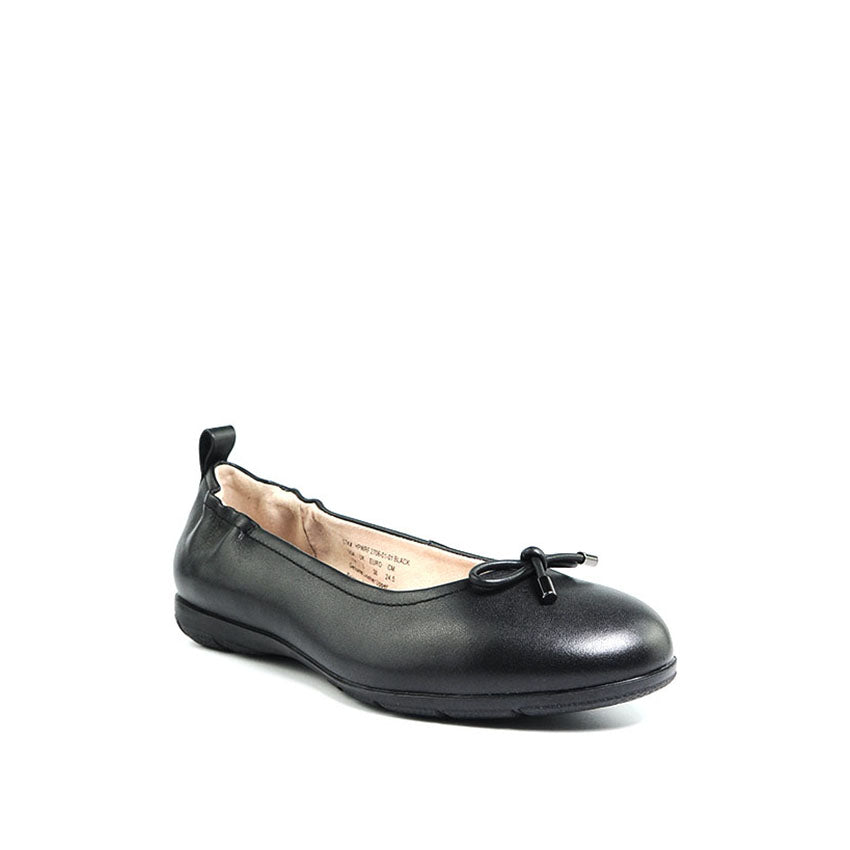 Essie Bow Women's Shoes - Black Leather