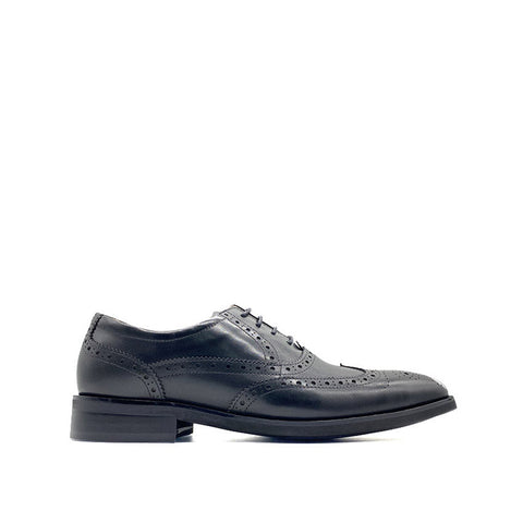 Powell Wing Tip Men's Shoes - Black Leather