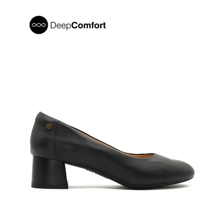 Heidi Pump Women's Shoes - Black Leather