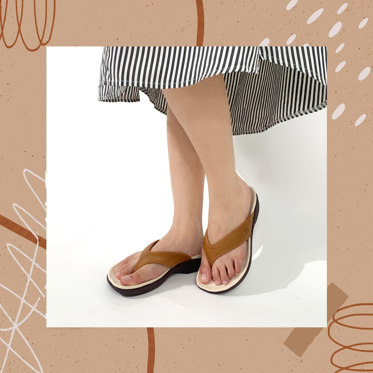 Dorri ToePost Women's Sandals - Tan Leather
