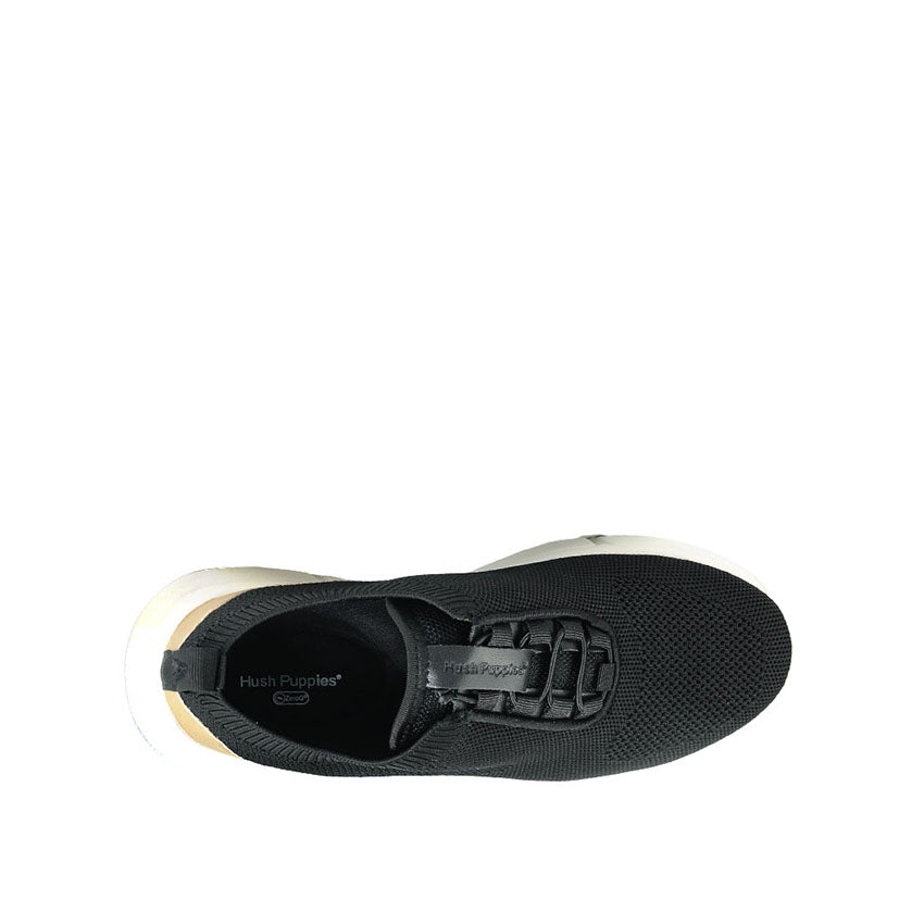 Daze Women's Shoes - Black Knitted Gold Leather